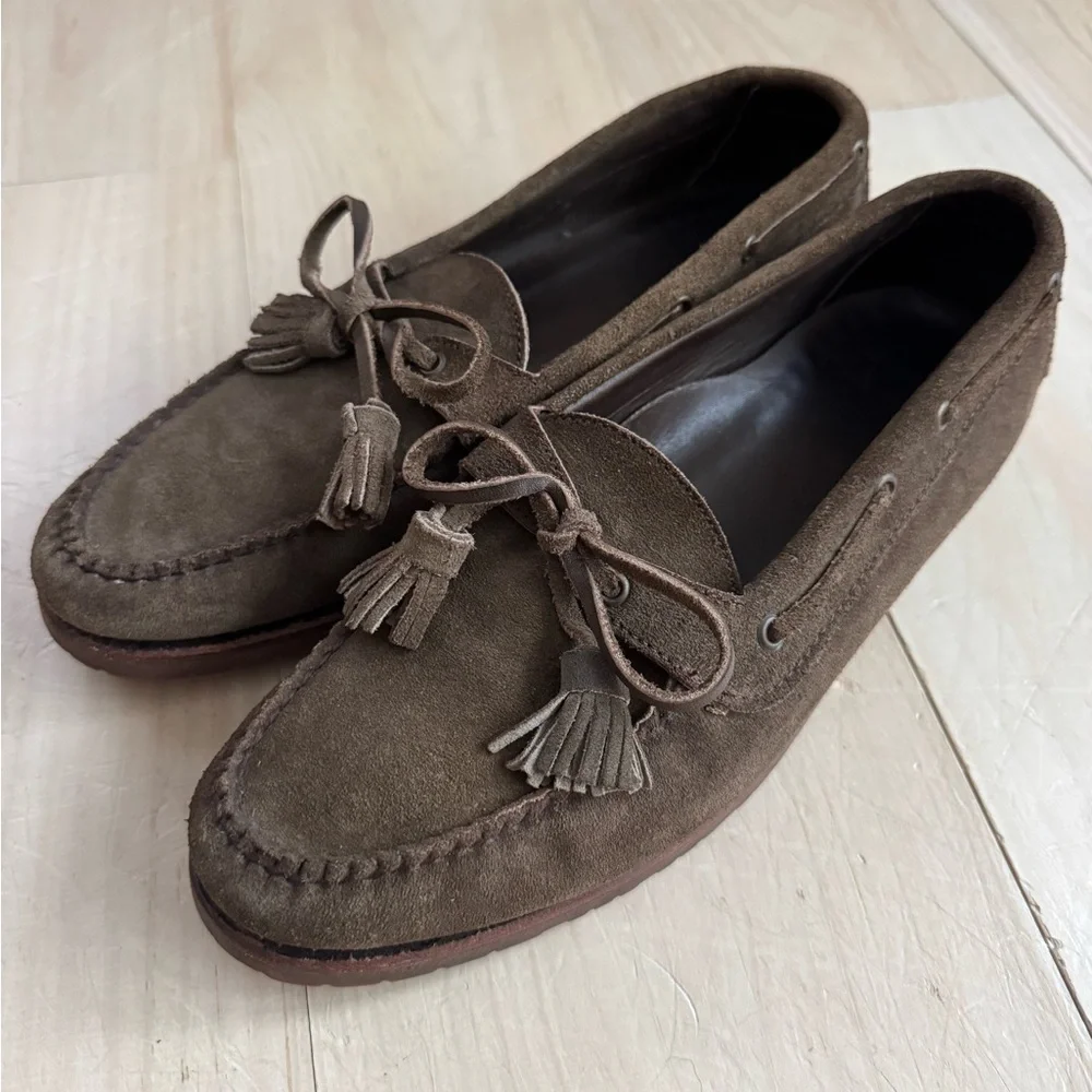 Paul Stuart Suede Loafer with Trim and Tassel